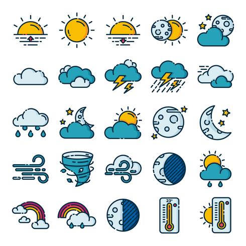 Pack de iconos del clima vector