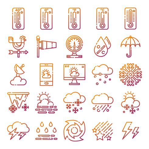 Pack de iconos del clima vector