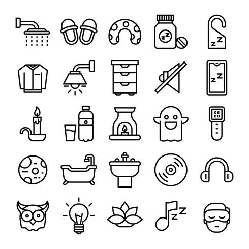 Sleeping icons pack vector