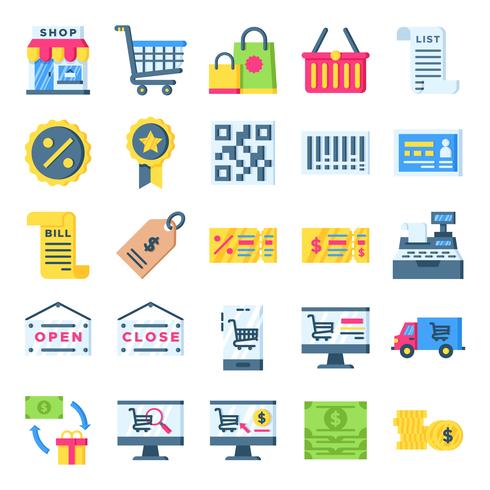 Retail icons pack vector