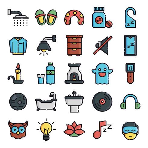 Pack de iconos para dormir vector