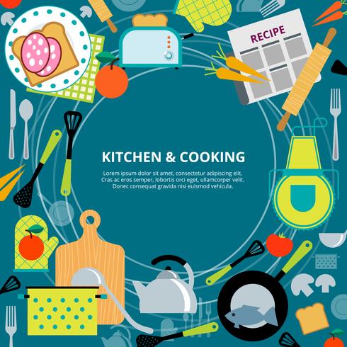 Cocina hogar cocina concepto poster vector