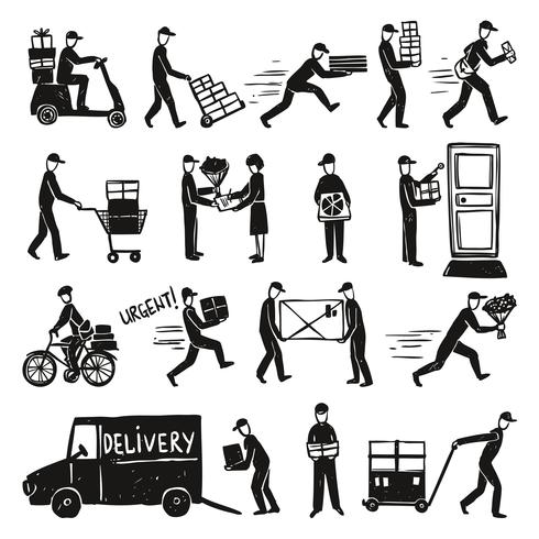 Delivery Doodle Set vector
