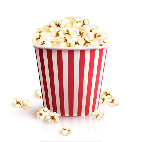 Realistic Popcorn Bucket vector