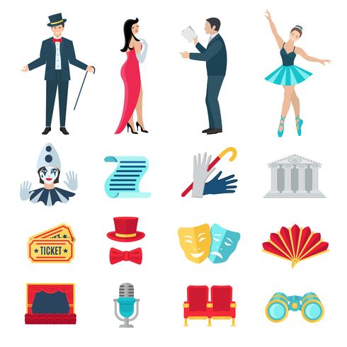 Theater Icons Set vector
