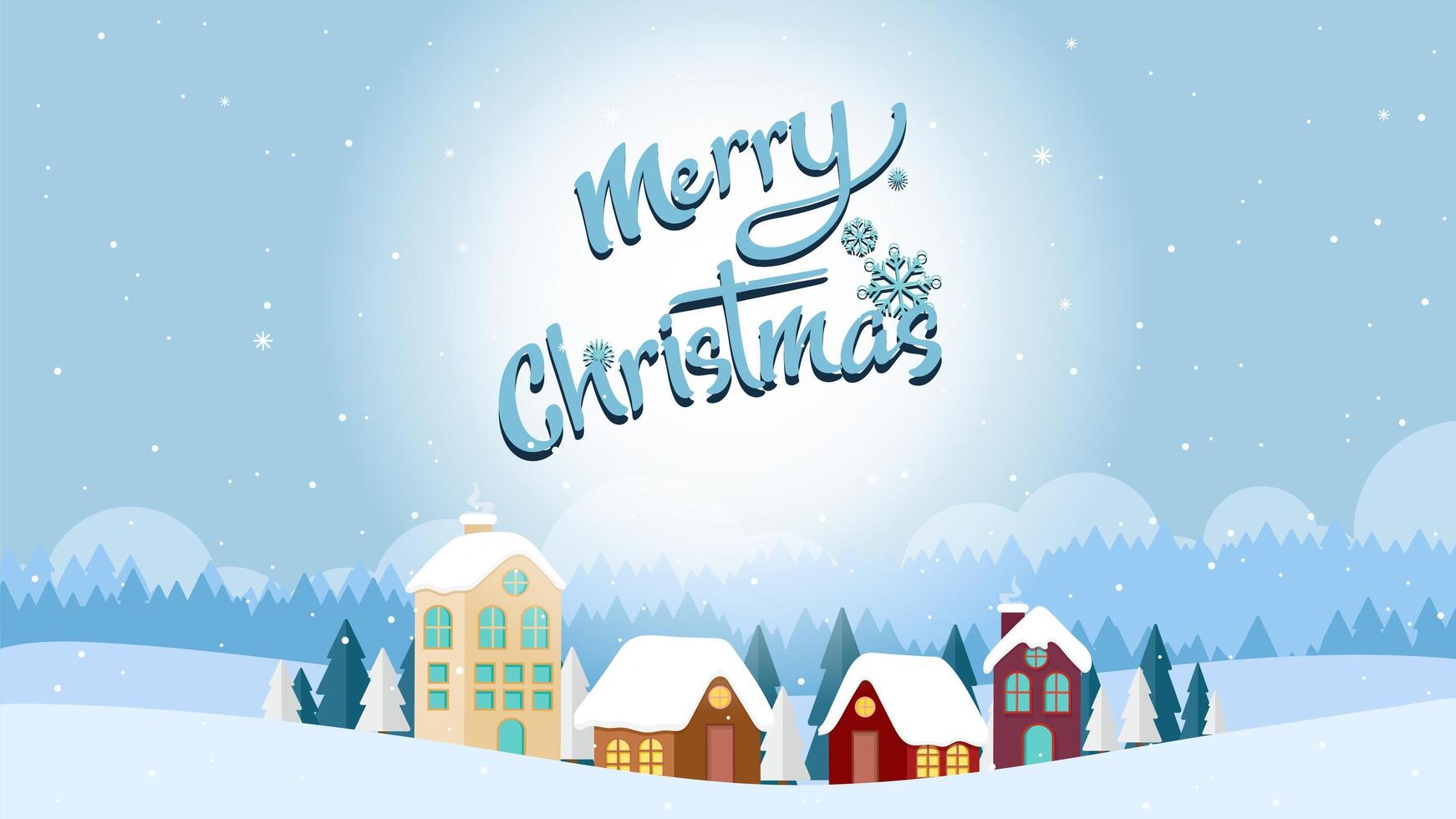 Flat design of winter Landscape background vector