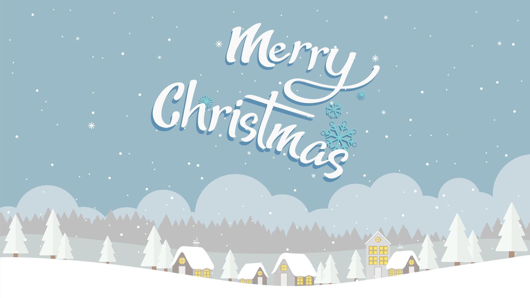 Flat design of winter Landscape background vector