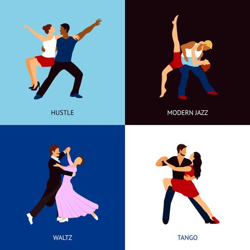 Conjunto de personas bailando vector