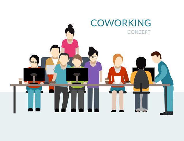 Concepto de centro de coworking vector