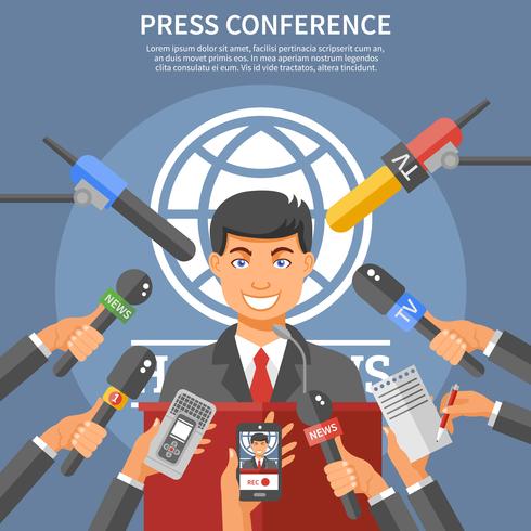  Press Conference Concept  vector