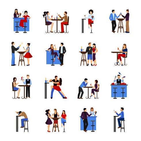 People Drinking In Bar vector