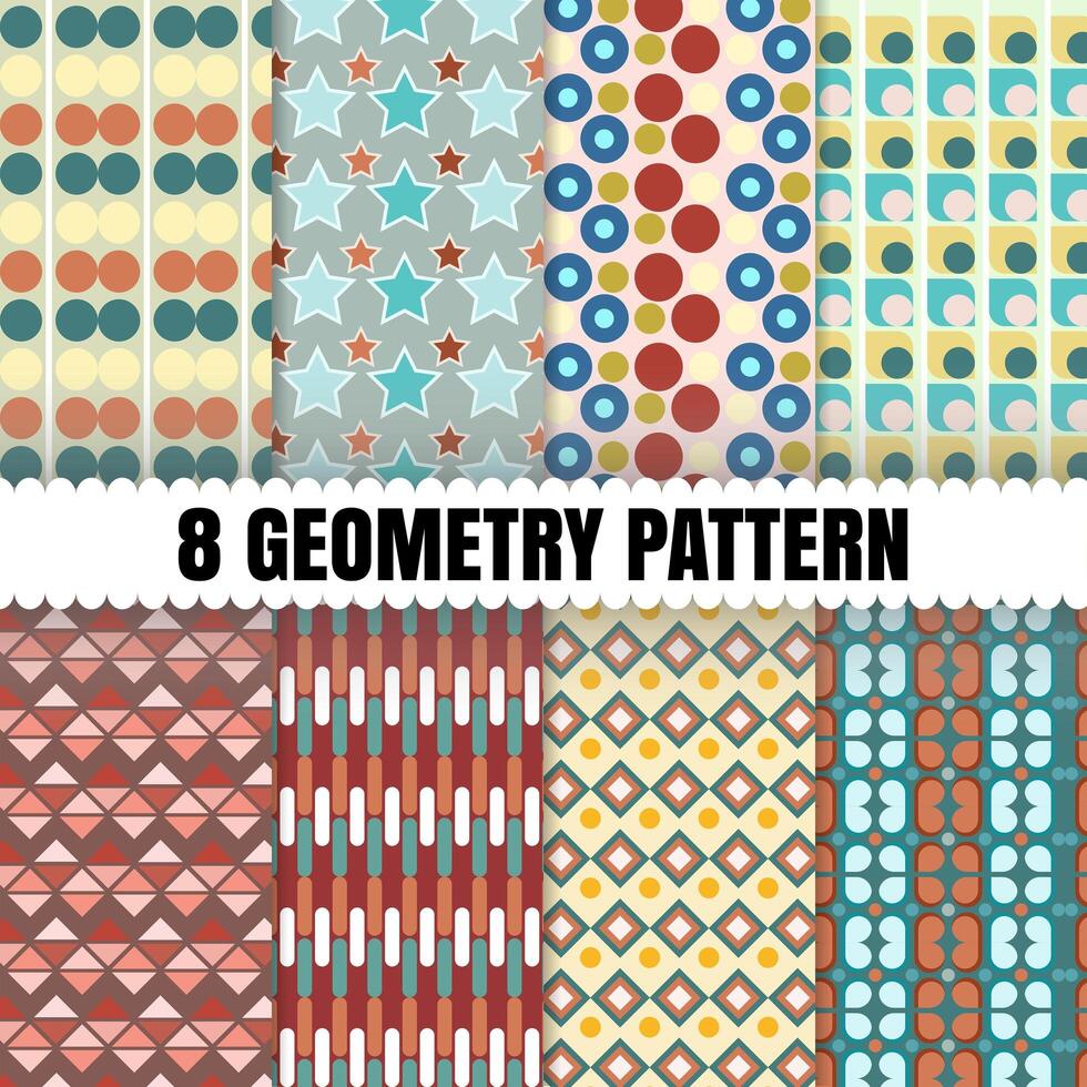 8 Geometry pattern background vector