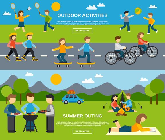 Outing Banner Set vector