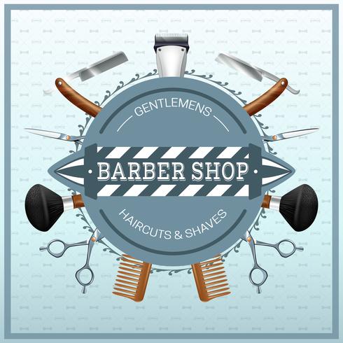 Barber Shop Realistic Concept vector