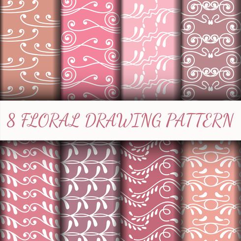 8 Set Abstract Line Art Pattern vector