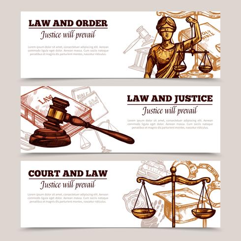 Horizontal Law Banners vector