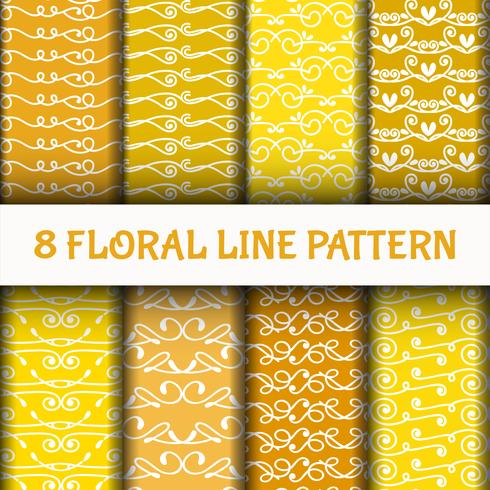 8 Set Abstract Line Art Pattern vector