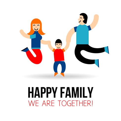 Concepto de familia feliz vector