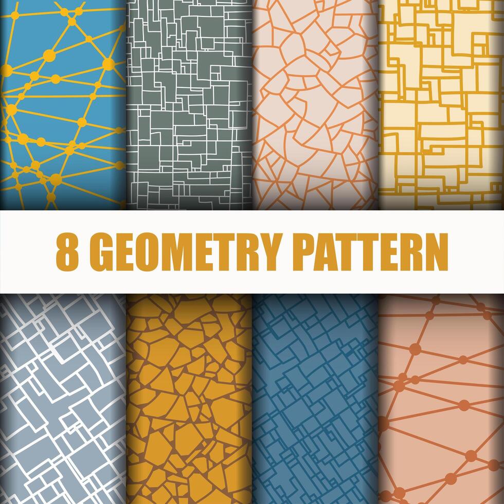 8 Set Geometry pattern vector