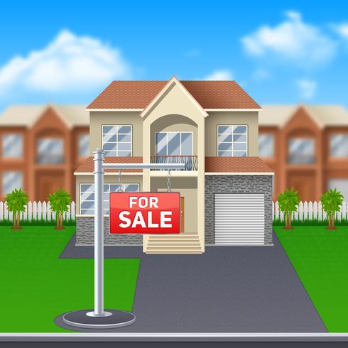 House For Sale Illustration  vector