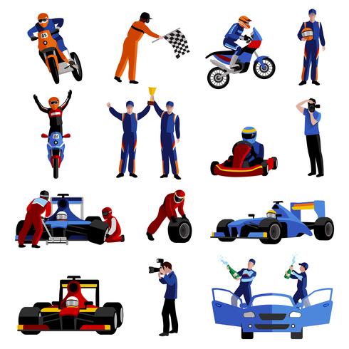 Race Icons Set vector