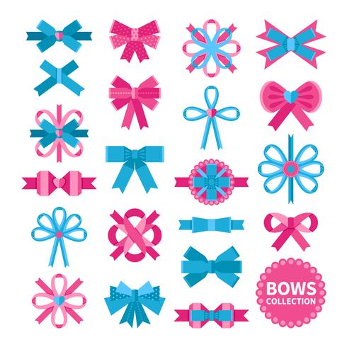 Flat Bows Collection vector