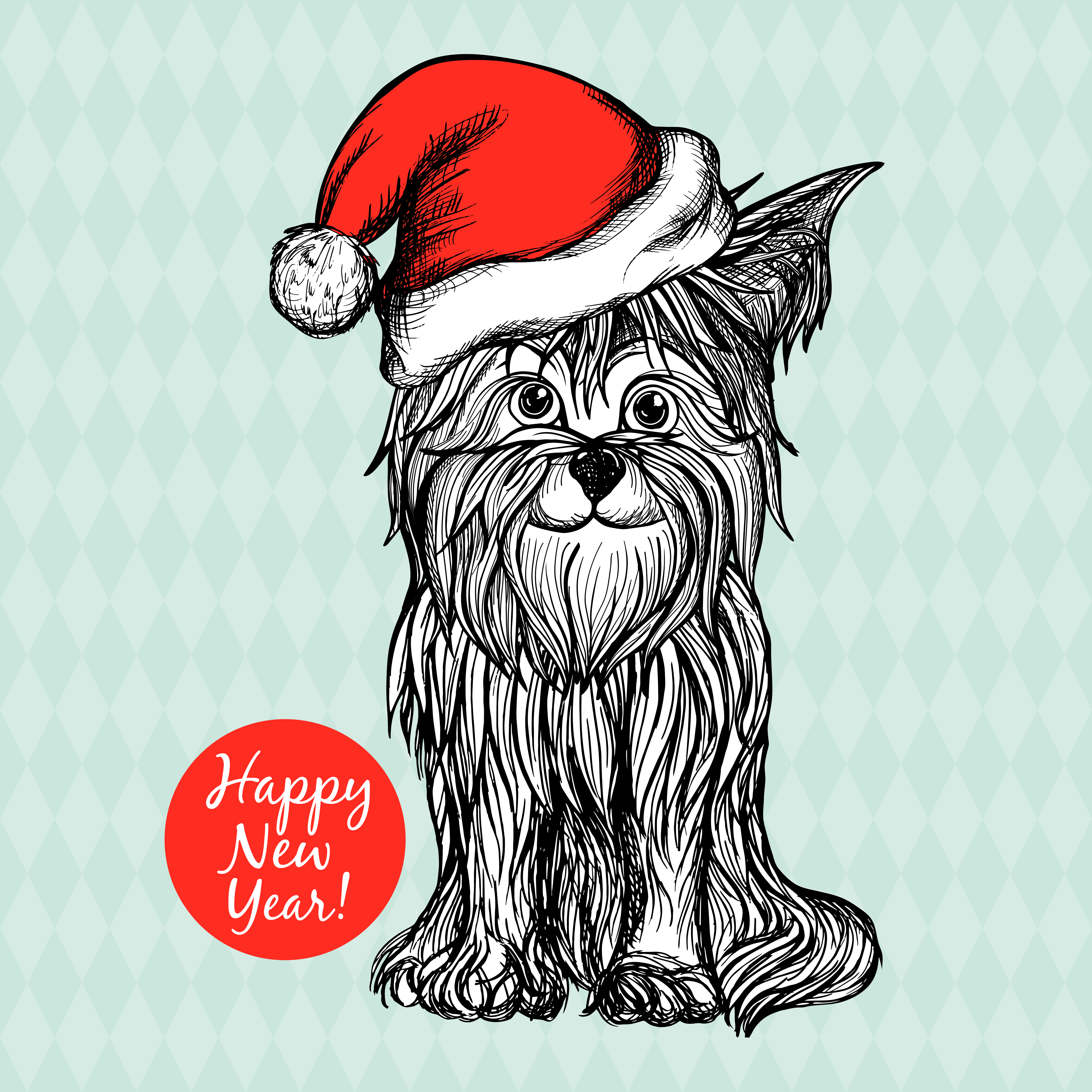Download Dog In Christmas Hat - Download Free Vectors, Clipart ...