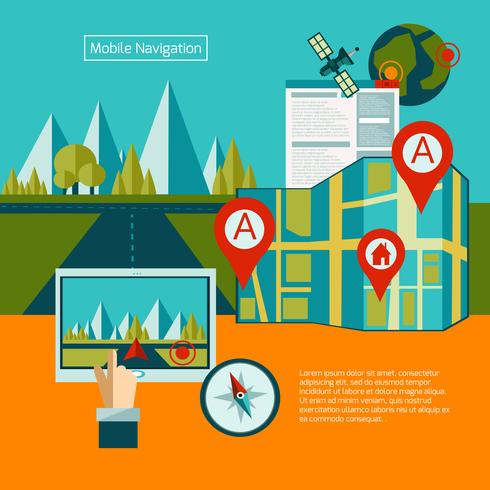 Gps Navigation Concept vector