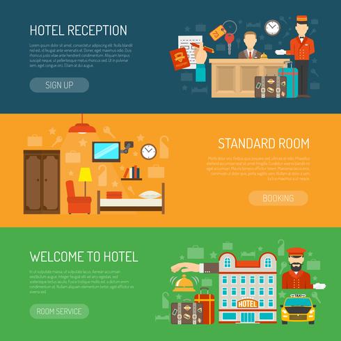 Hotel banner conjunto vector