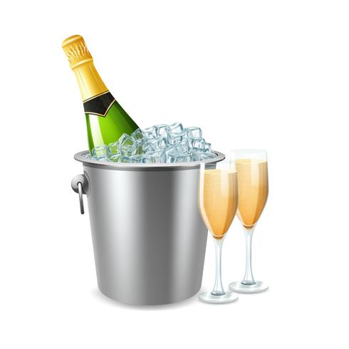 Champagne In Bucket Illustration  vector