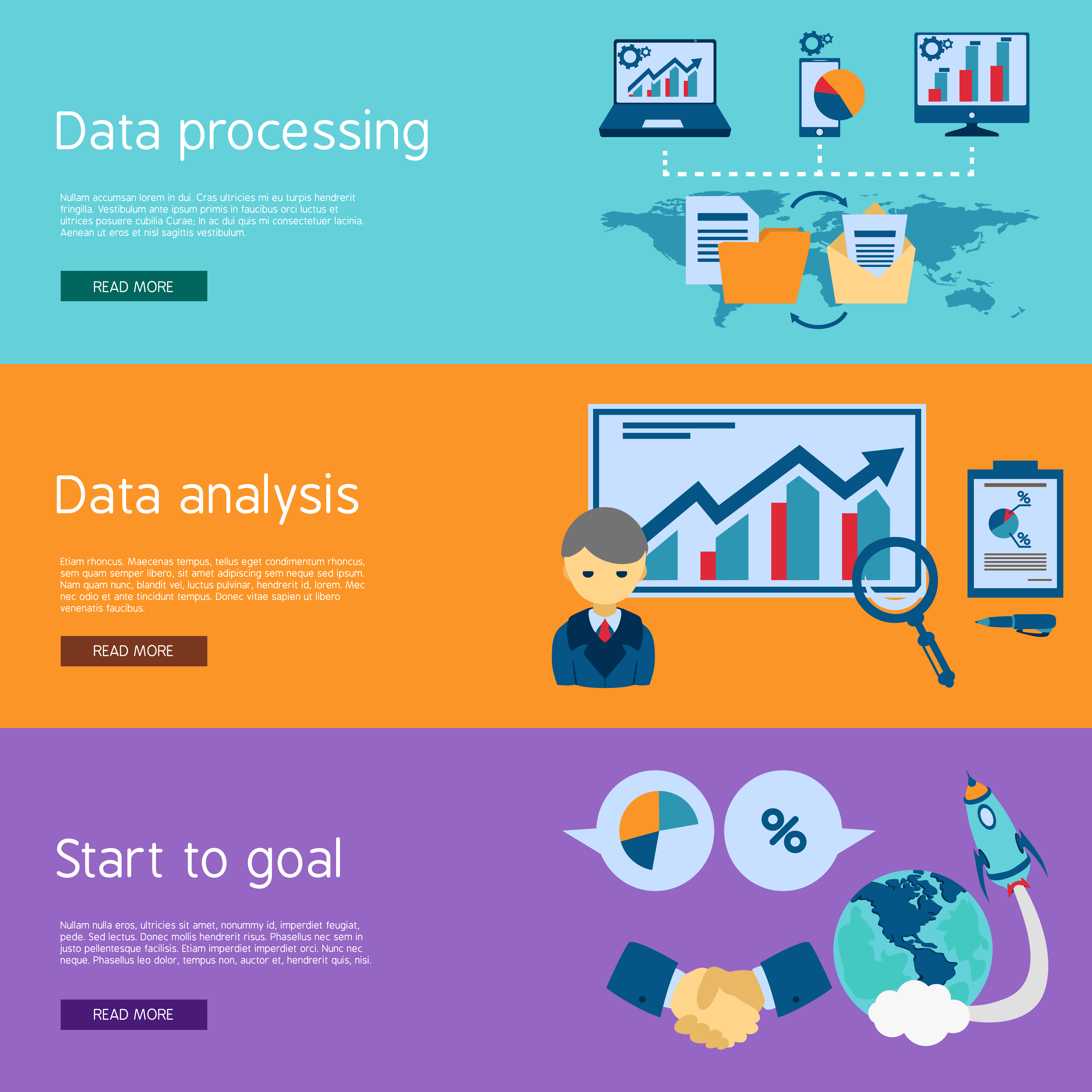Data analysis flat banners set 466210 Vector Art at Vecteezy