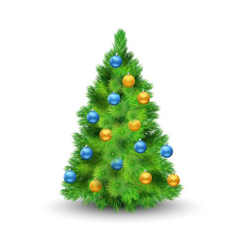 Árbol de navidad con bolas vector