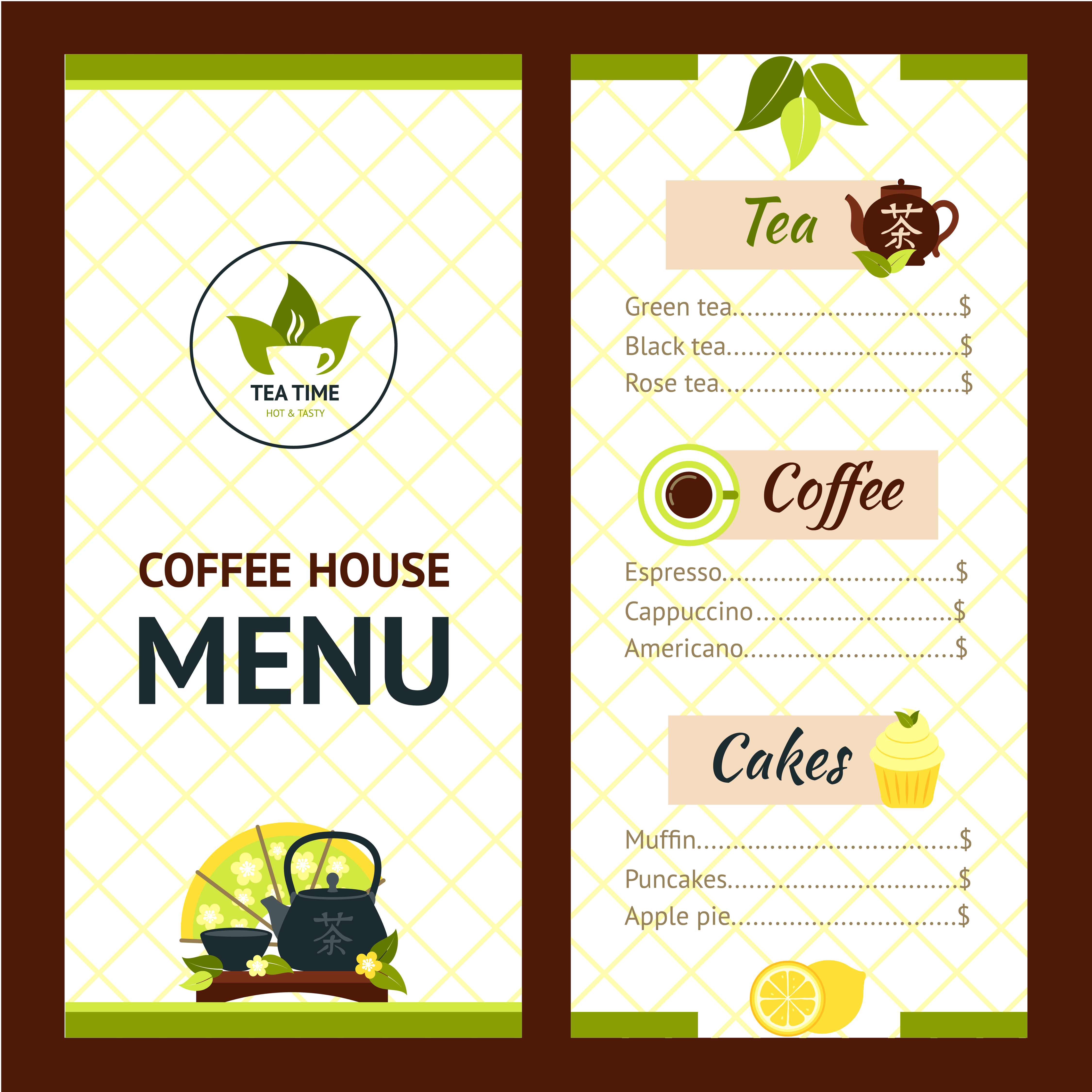 Tea Cafe Menu 466260 Vector Art at Vecteezy
