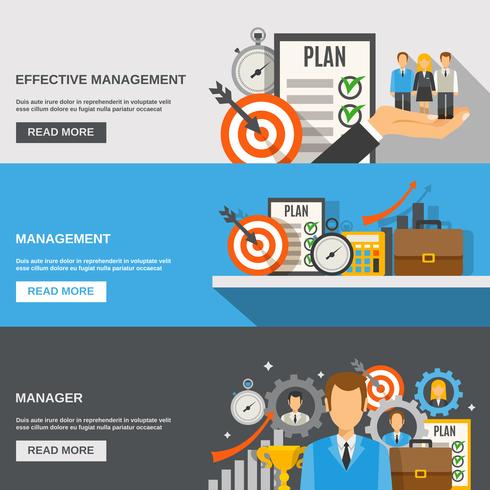 Management Banner Set vector