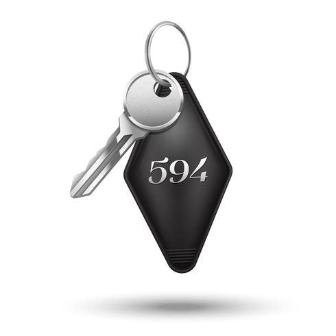 Hotel Room Key With Number vector