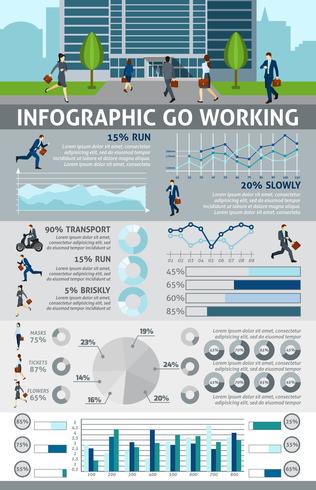  Infographic Go Working People vector