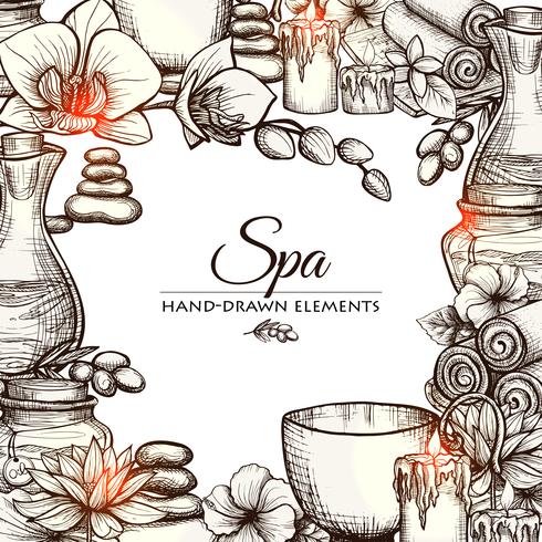 Hand Drawn Spa Frame vector