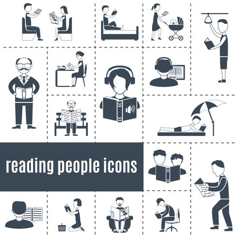 Reading People Icons Set - Download Free Vectors, Clipart Graphics