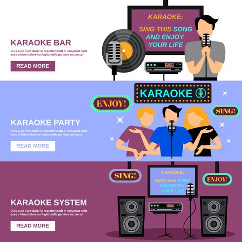 conjunto de banners de karaoke vector