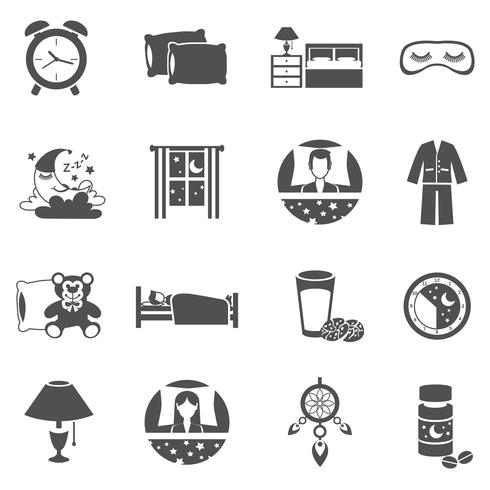 Conjunto de iconos de tiempo de sueño vector