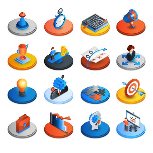 Business Strategy Isometric Icons vector