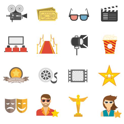 Movie Icons Flat vector