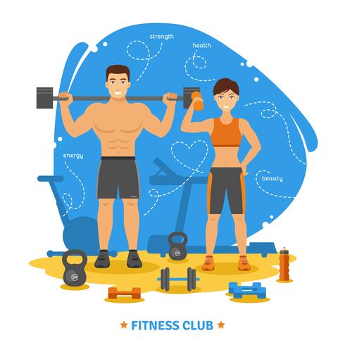 Fitness Couple Concept vector