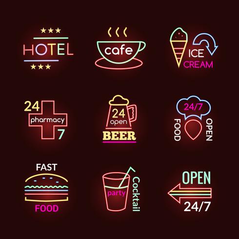 Neon Signs Set vector