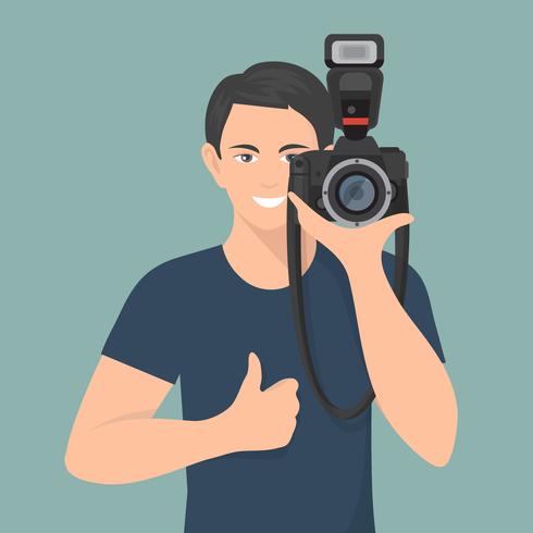 Fotógrafo plano ilustración vector