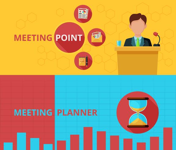 Meeting banner set vector