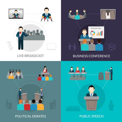 Public Speaking Set vector