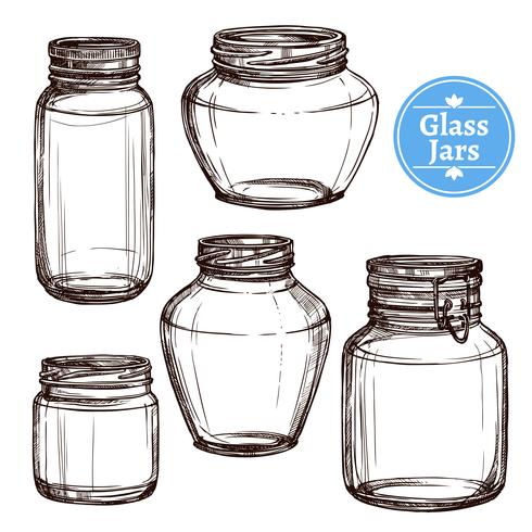 Glass Jars Set vector