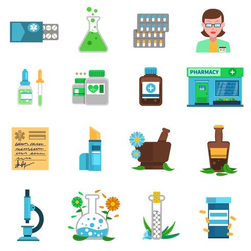 Pharmacy Icons Set vector