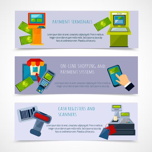 Atm Payment Banner Set vector